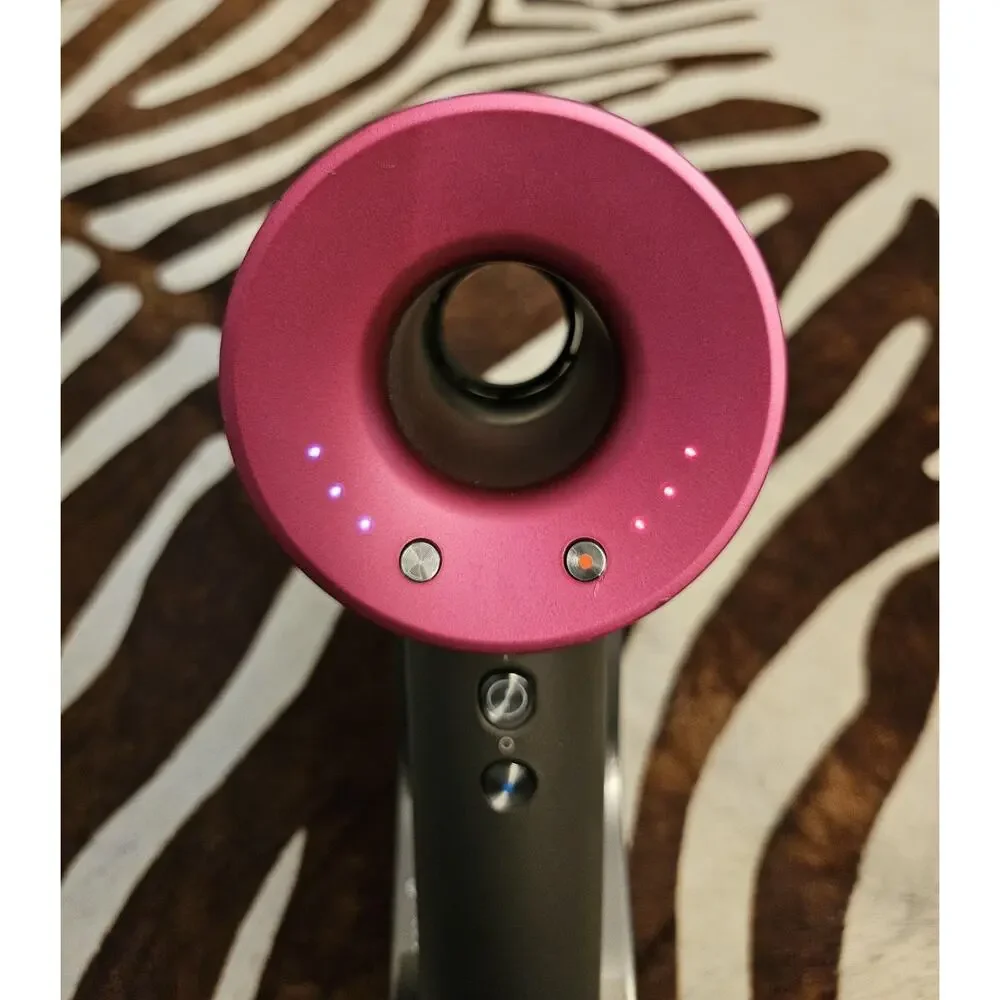 Dyson Supersonic Hair Dryer - Fuchsia/Grey & New Dyson Nickel Display Stand